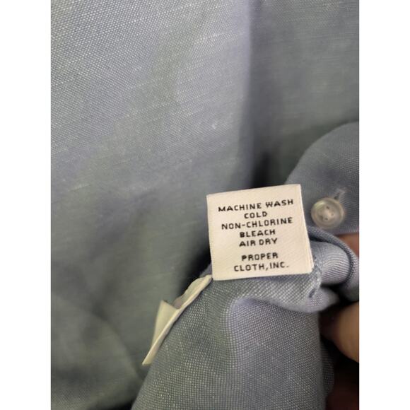 Proper Cloth Shirt Mens XS Blue Long Sleeve Button Up Business Preppy - Picture 6 of 8